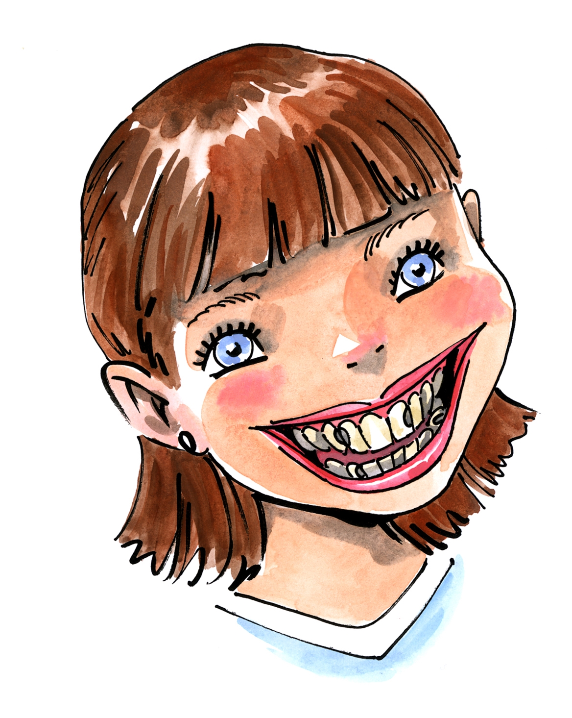 holka se zkazenymi zuby